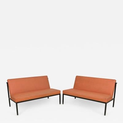 Mid-Century Modern Light Orange Florence Knoll Sofas