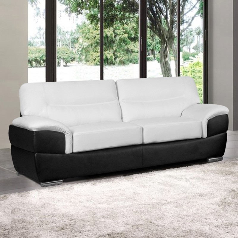Modern Black and White Leather Sofa Design