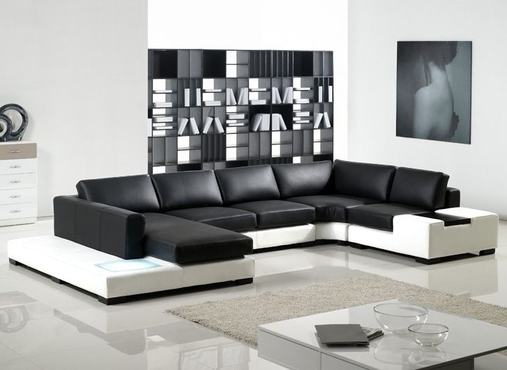 Modern Black and White Sectional Sofa Design