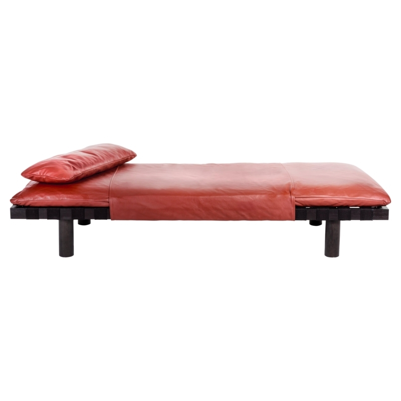 Modern Leather Day Bed with Double Arm Design