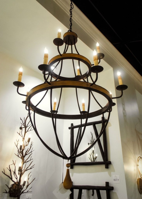 Rustic Large Iron Candle Light Chandelier