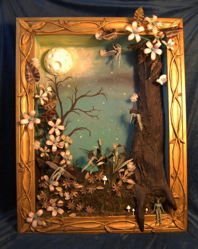 Whimsical Fairy Shadow Box Wall Art Decor