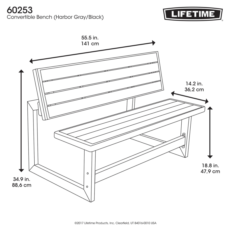 Convertible Bench Dimensions for Compact Modern Seating