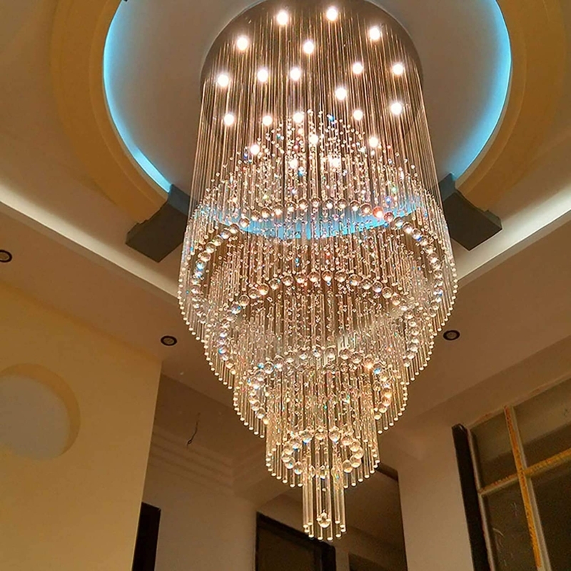 Luxurious Crystal Raindrop High Ceiling Chandelier