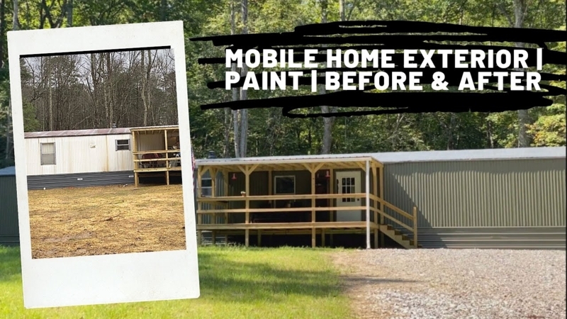 Mobile Home Exterior Siding Before and After Renovation