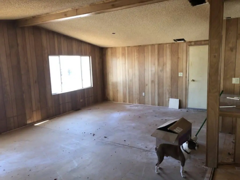 Mobile Home Interior Before Paneling Renovation