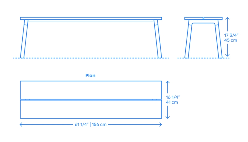 Standard Dining Bench Dimensions Blueprint