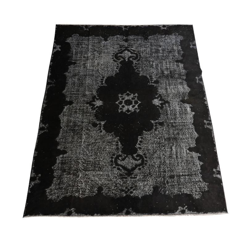 Anatolian Gothic Handwoven Area Rug Black Gray