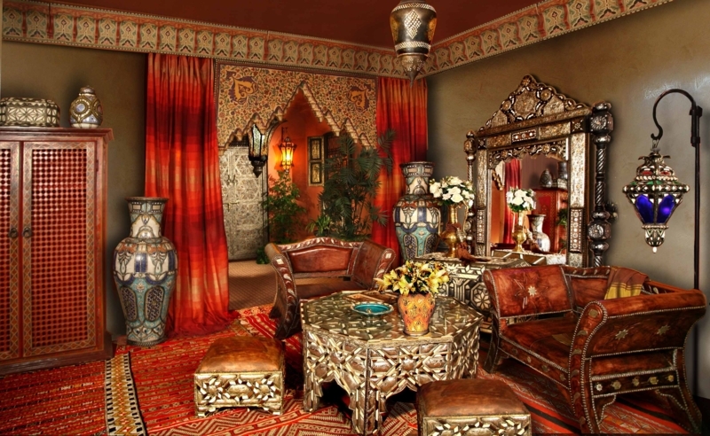 Authentic Moroccan Furniture and Decor in Living Room
