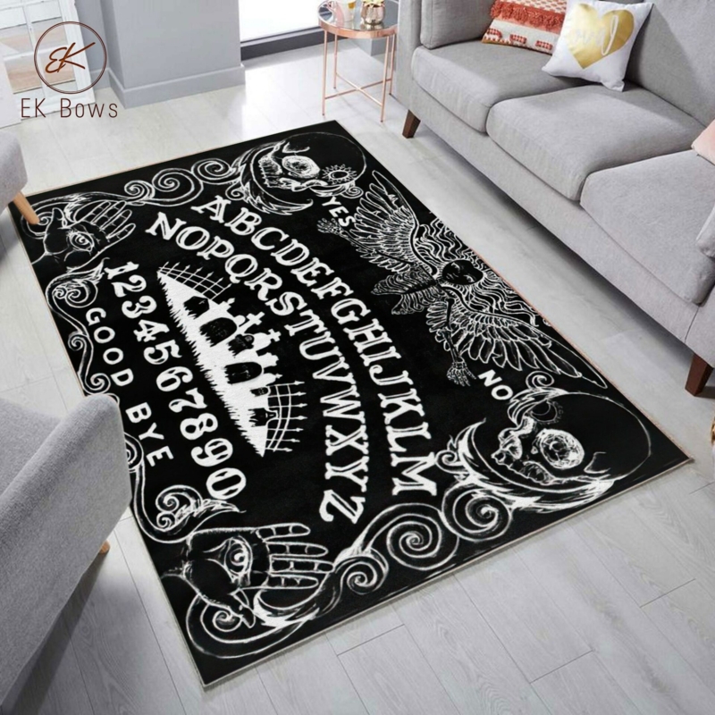 Black Gothic Occult Witchcraft Ouija Board Rug