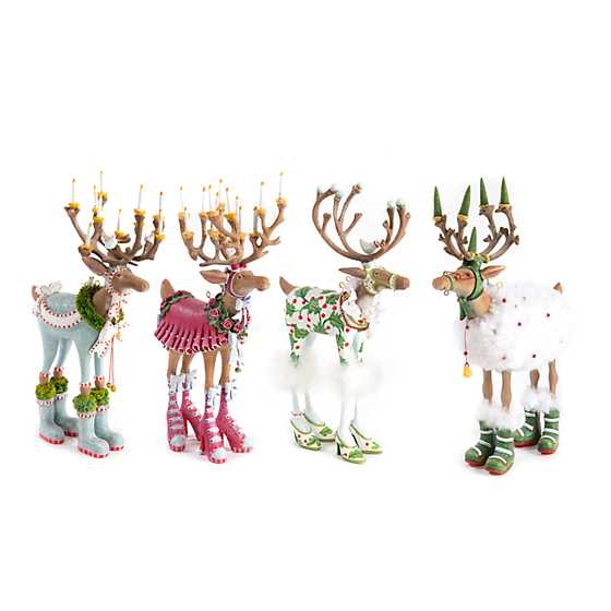 Colorful MacKenzie-Childs Reindeer Holiday Figurines
