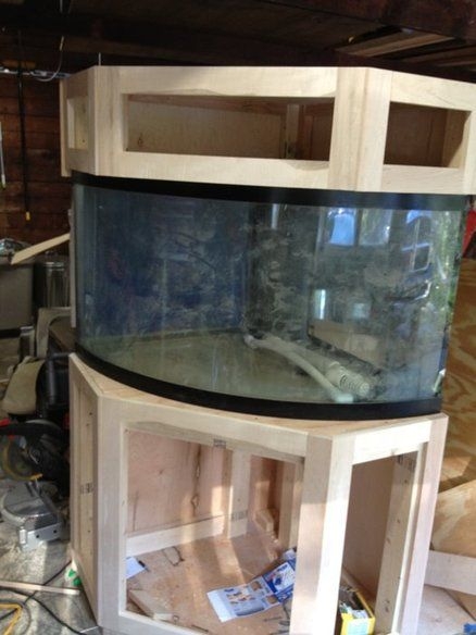 Custom 92-Gallon Corner Aquarium Stand and Canopy