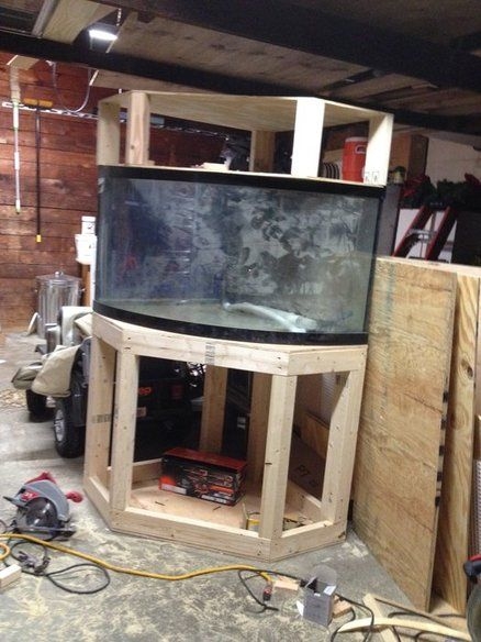 Custom 92 Gallon Corner Aquarium Stand and Canopy