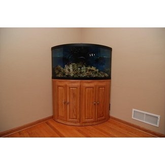 Elegant Corner Aquarium with Wooden Stand