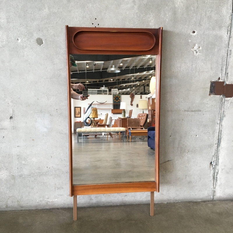 Elegant Mid Century Modern Wooden Frame Mirror