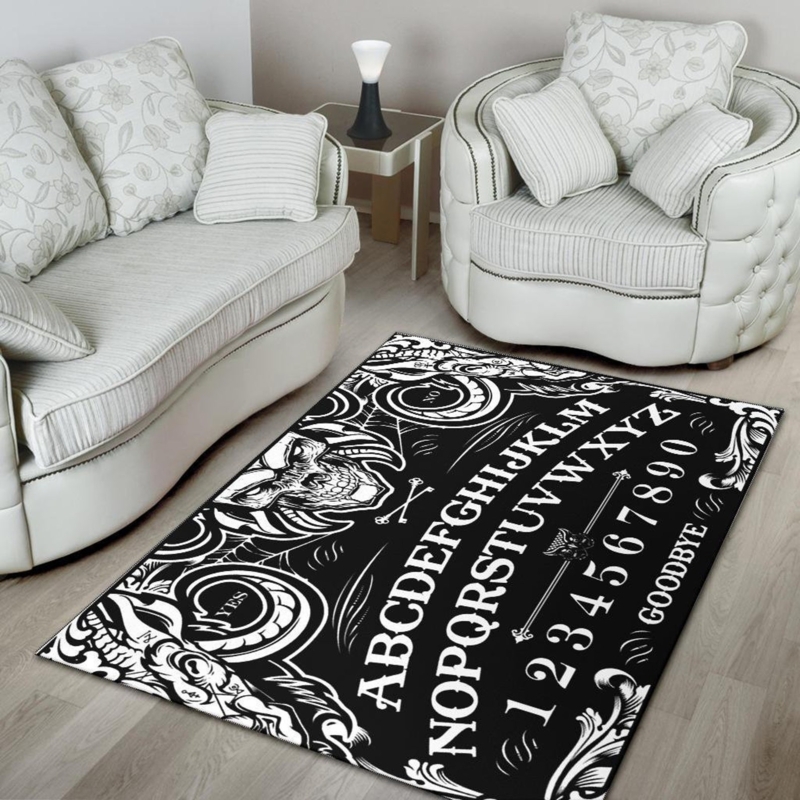 Gothic Devil Ouija Board Area Rug for Living Room