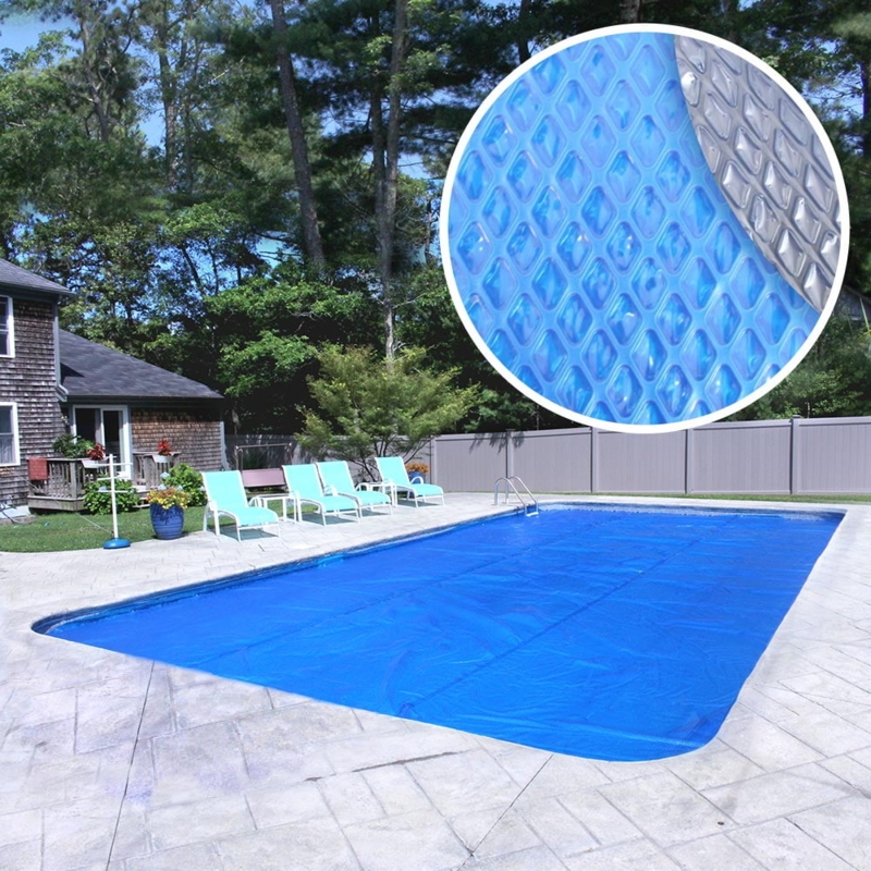 Heavy-Duty Blue Solar Pool Cover for In-Ground Pools