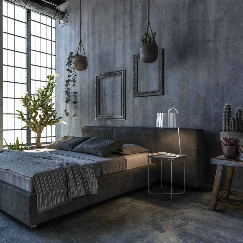 Industrial Modern Bedroom with Minimalist Decor