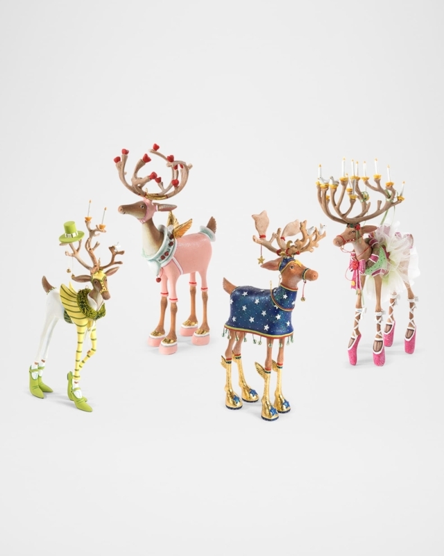 MacKenzie-Childs Colorful Reindeer Holiday Figurines Set