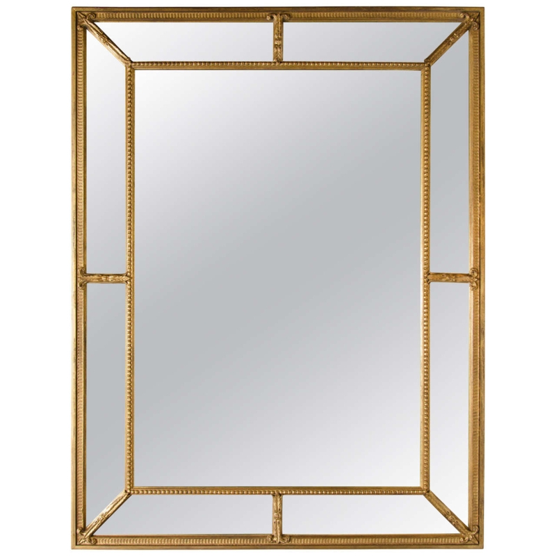 Mid-Century Modern Gilt Beveled Wall Mirror