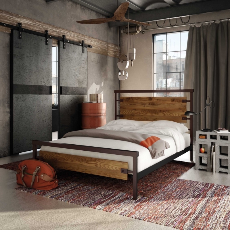 Modern Industrial Style Bedroom with Rustic Accents