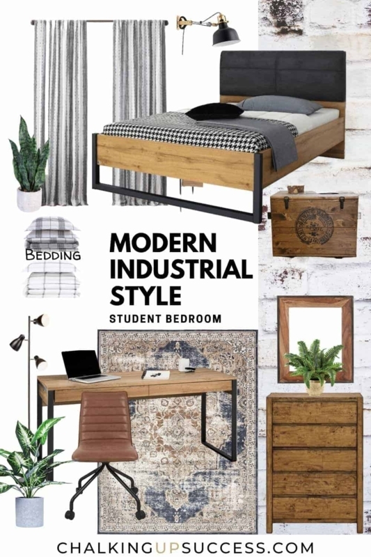 Modern Industrial Style Student Bedroom Furniture