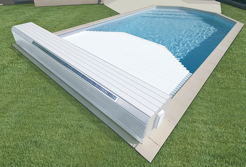 Modern White Automatic Pool Cover for Safety