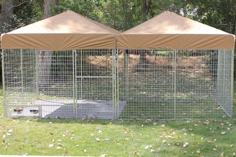 Outdoor Dog Kennels with Double Canvas Roofs