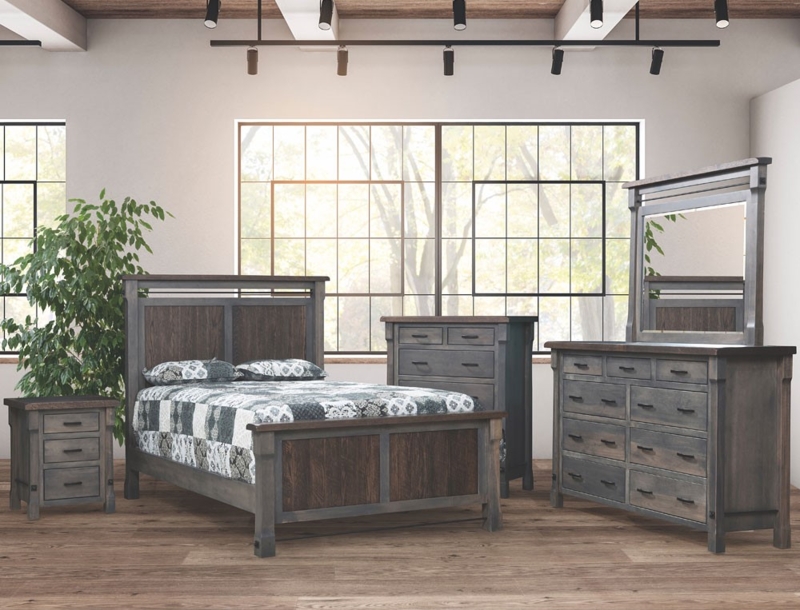 Rustic Industrial Bedroom Furniture Set 2023