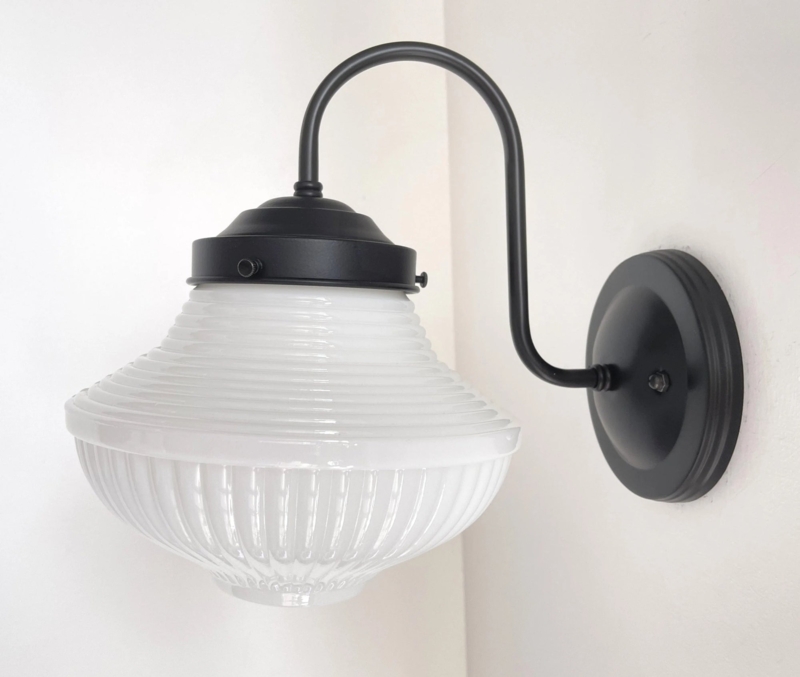 Traditional Opal Milk Glass Wall Sconce Light