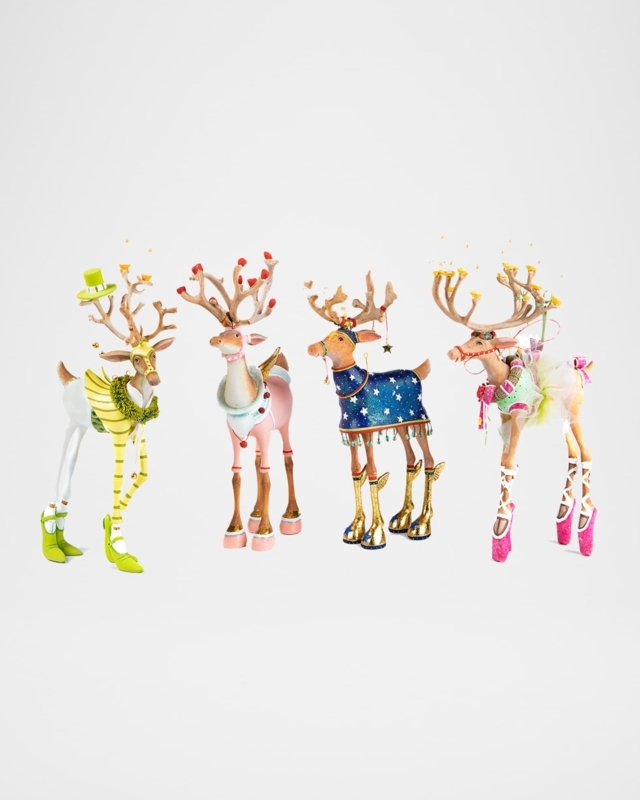 Whimsical MacKenzie-Childs Reindeer Figurine Set