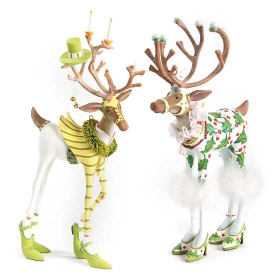 Whimsical MacKenzie-Childs Reindeer Holiday Decor Figures