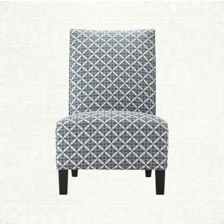 Elegant Bixby Fitted Slipper Chair with Patterned Upholstery