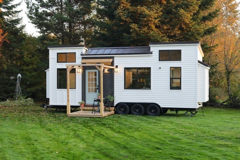 Modern Tiny House with Board and Batten Siding