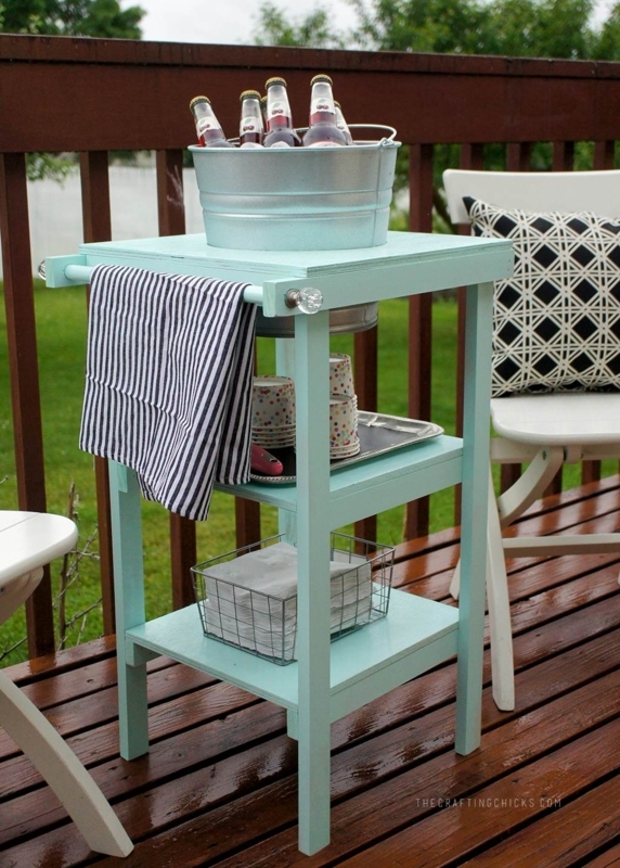 Pastel Beverage Stand with Outdoor Party Setup