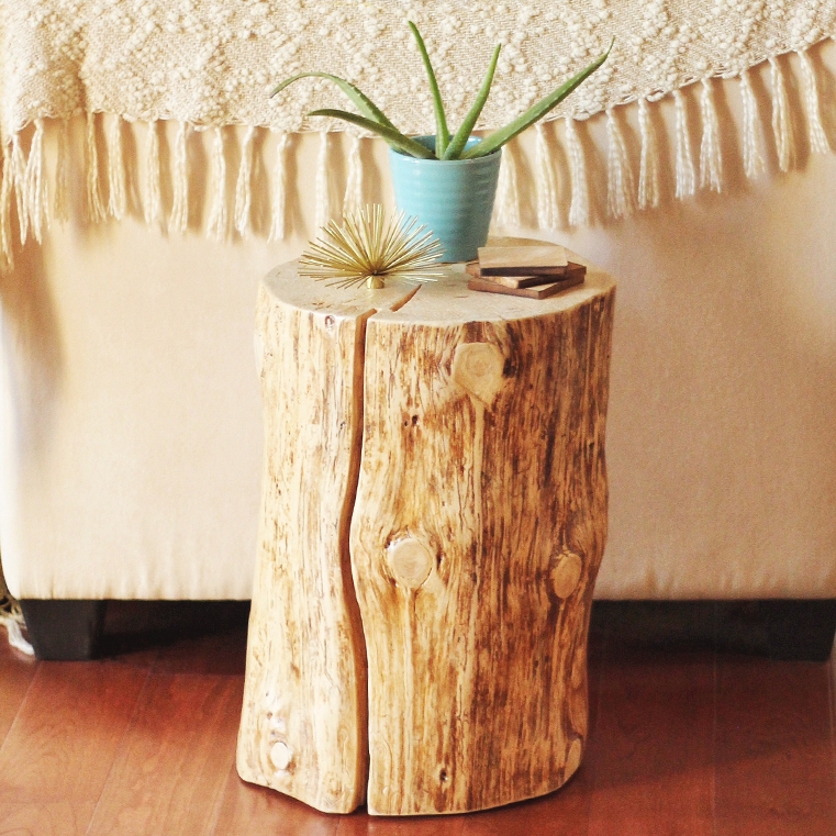Rustic Natural Tree Stump Side Table Decor