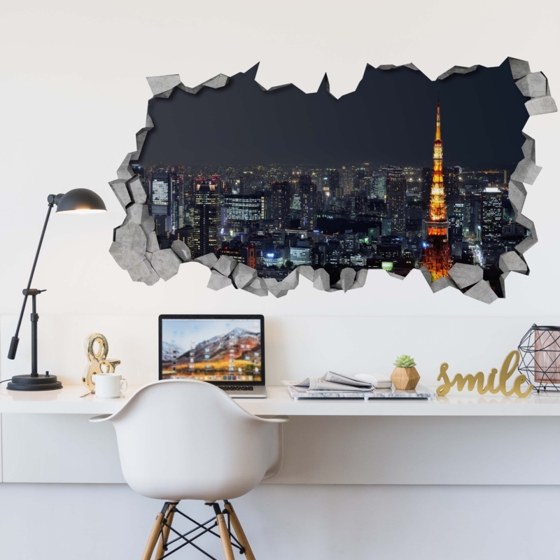 Tokyo Skyline 3D Wall Art Sticker for Office
