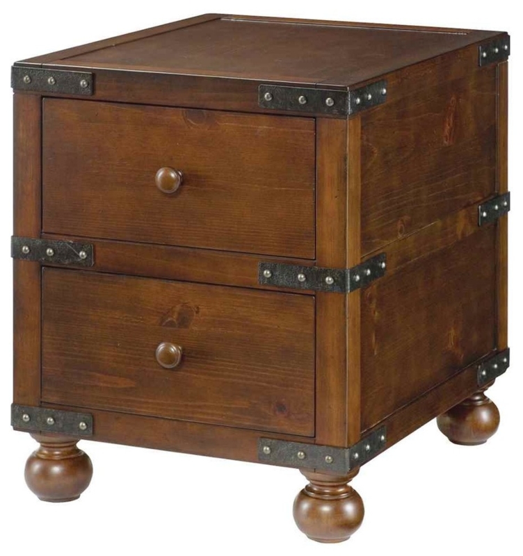 Traditional Wooden Trunk End Table with Drawers