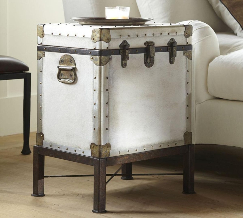 Vintage Industrial Ludlow Trunk Side Table