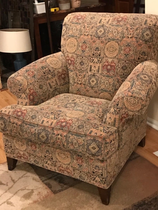 Vintage Patterned Accent Chair for Cozy Living Room