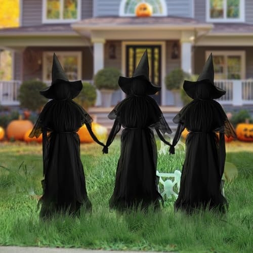 3 Pack Outdoor Halloween Witch Decorations 5.5 Ft