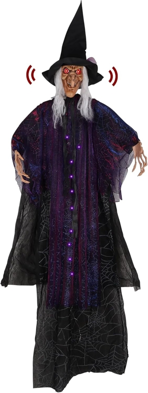 6 FT Halloween Hanging Witch with Scary Sound Effects