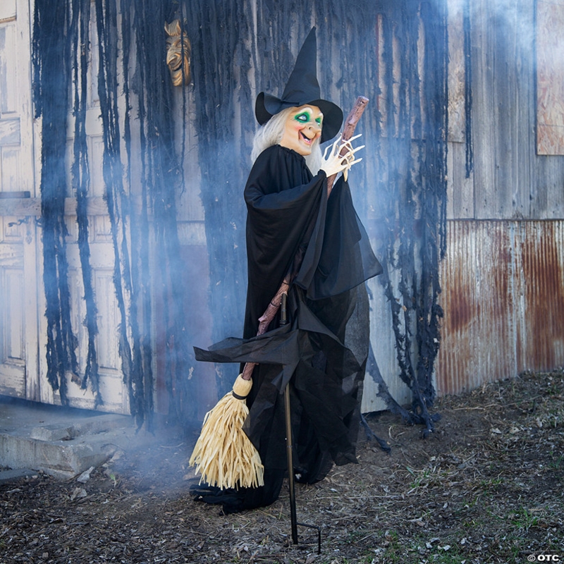 6 Ft Lifesize Animated Flying Witch Halloween Prop