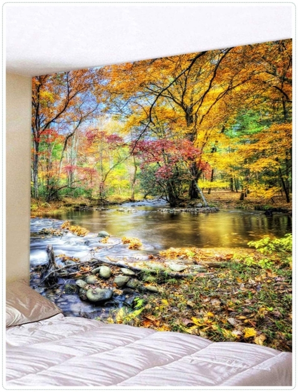Autumn Forest Landscape Wall Tapestry for Bedroom