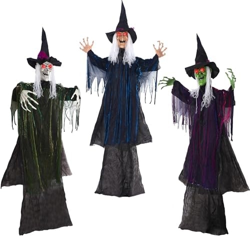 Life Size 3 Witches Halloween Outdoor Decorations