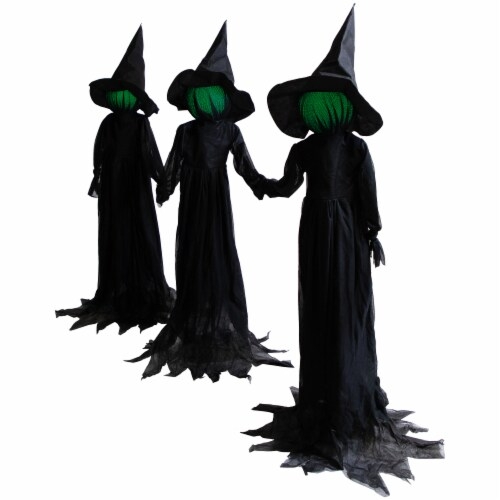 Lighted Faceless Witch Trio Halloween Outdoor Decor