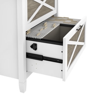 Modern Farmhouse 2-Drawer File Cabinet with Rustic Wood