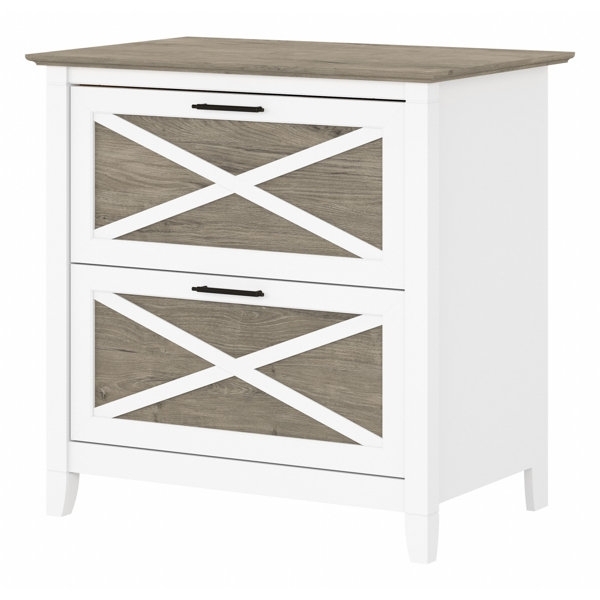 Modern Farmhouse 2-Drawer File Cabinet with Wood Top