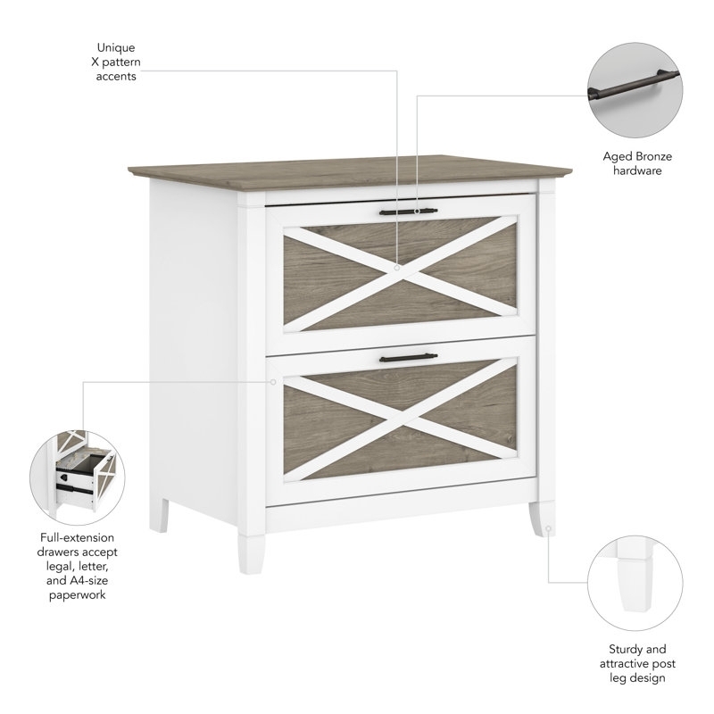 Modern Farmhouse Style 2-Drawer File Cabinet