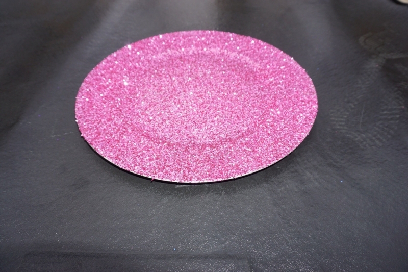 Pink Glitter Charger Plate for Elegant Tablescapes